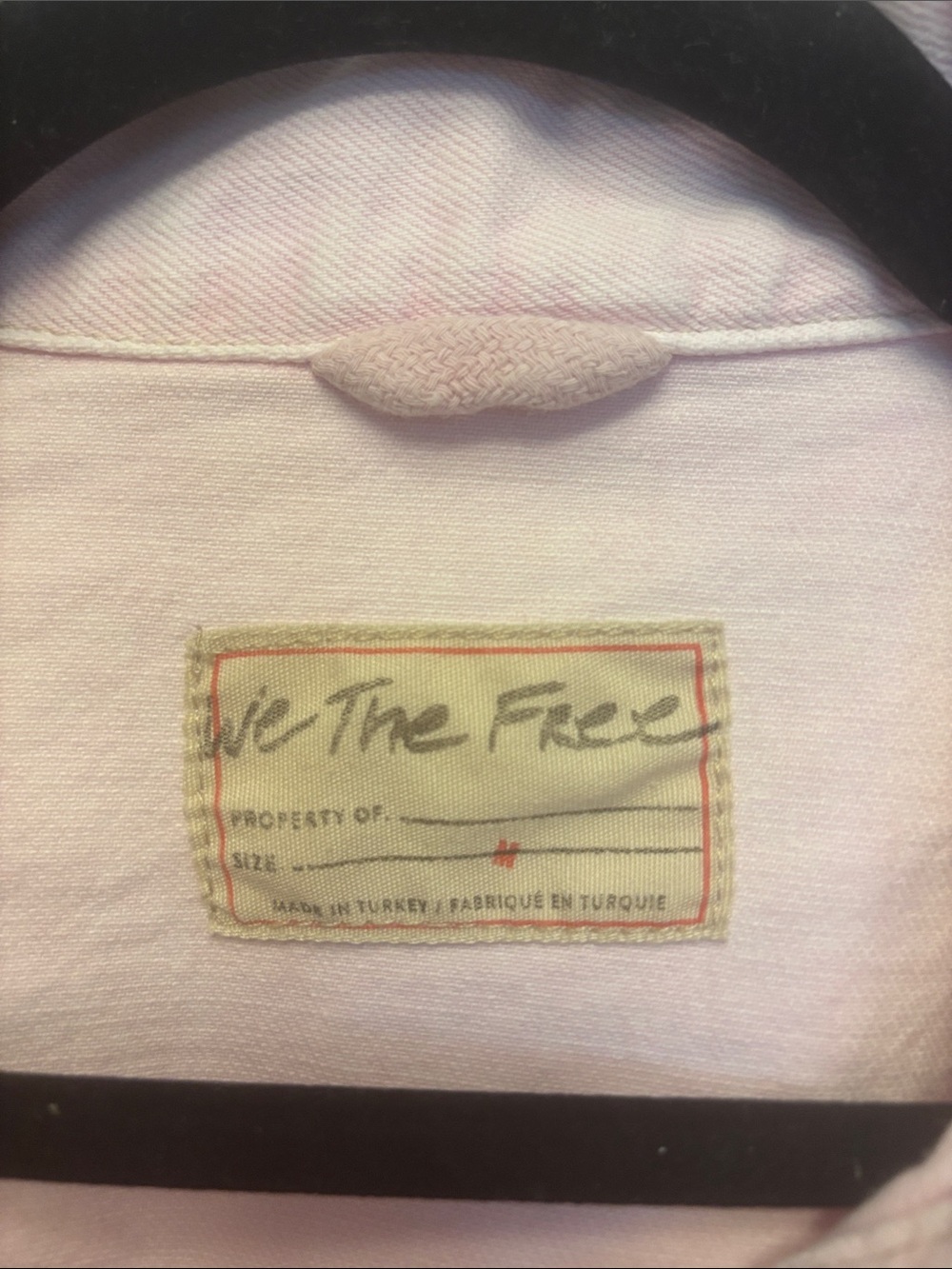 Free People Pale Pink Cropped Denim Jacket - Picture 2 of 9
